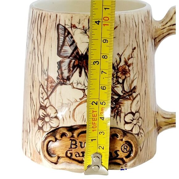 Vtg Treasure Craft Bush Gardens Coffee Tea Cup Mug Butterfly Made in USA Ceramic - Picture 7 of 7